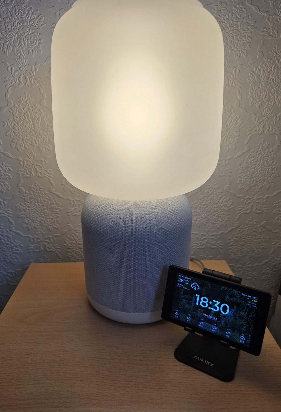4-inch SonosESP on a bedside table